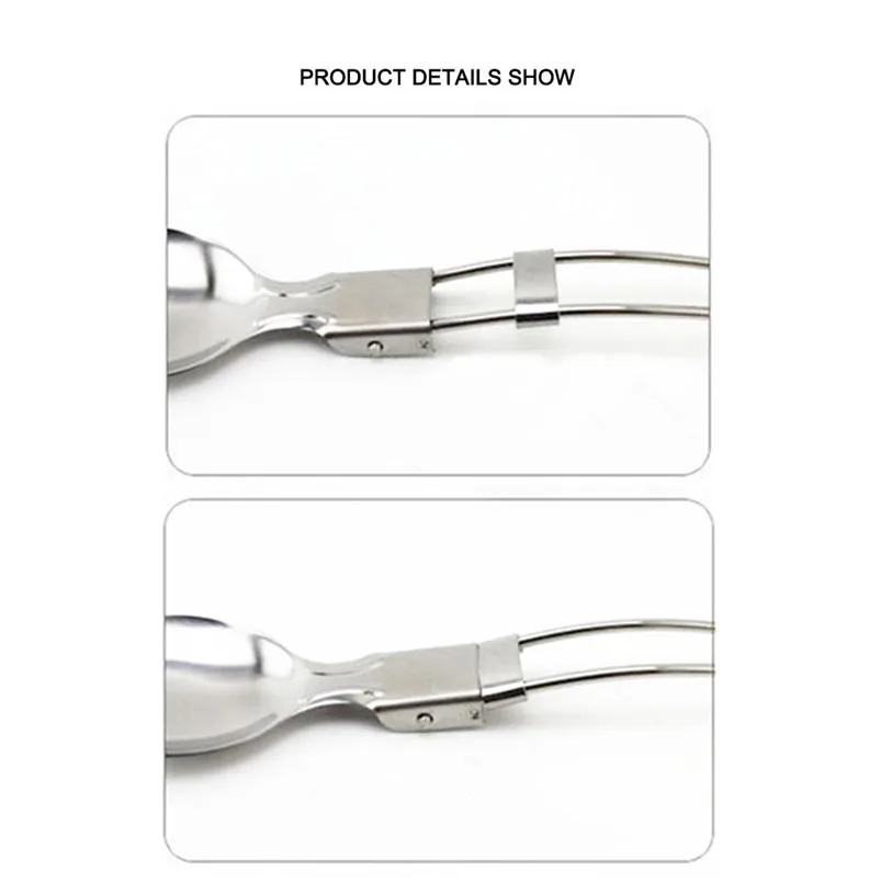 Portable Folding Metal Fork Scoop Knife Camping Picnic Cutlery Outdoor dinnerware set Cutter Cutting Reusable Kitchen 20JY173