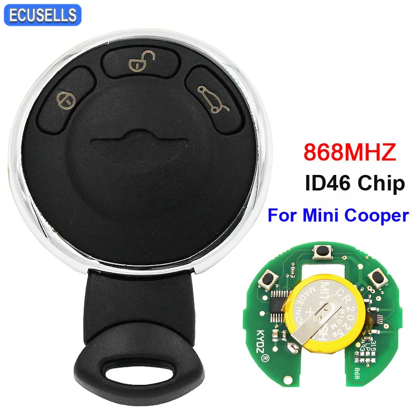 

3 Button KYDZ Smart Key 868 MHz CAS System For BMW Mini Cooper S Smart Key Intelligent Full Complete Key ID46 Chip Uncut Blade