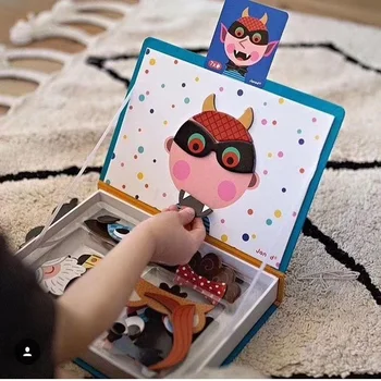 

Magnetic Book 3D Cartoon Sticker Jigsaw Brain Training Game Educational Toys Puzzle Set Toys For Children Kids Xmas Birthday Gif