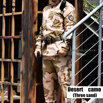 

Desert Camouflage Suit Tactical Sets Army Military Uniform Combat Airsoft Uniform Shirt + Pants