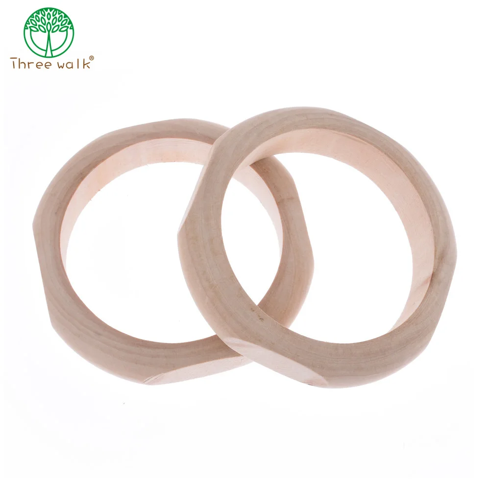 

4pcs Good Wood Cut Unfinished Wooden Bracelet Bangles BG009