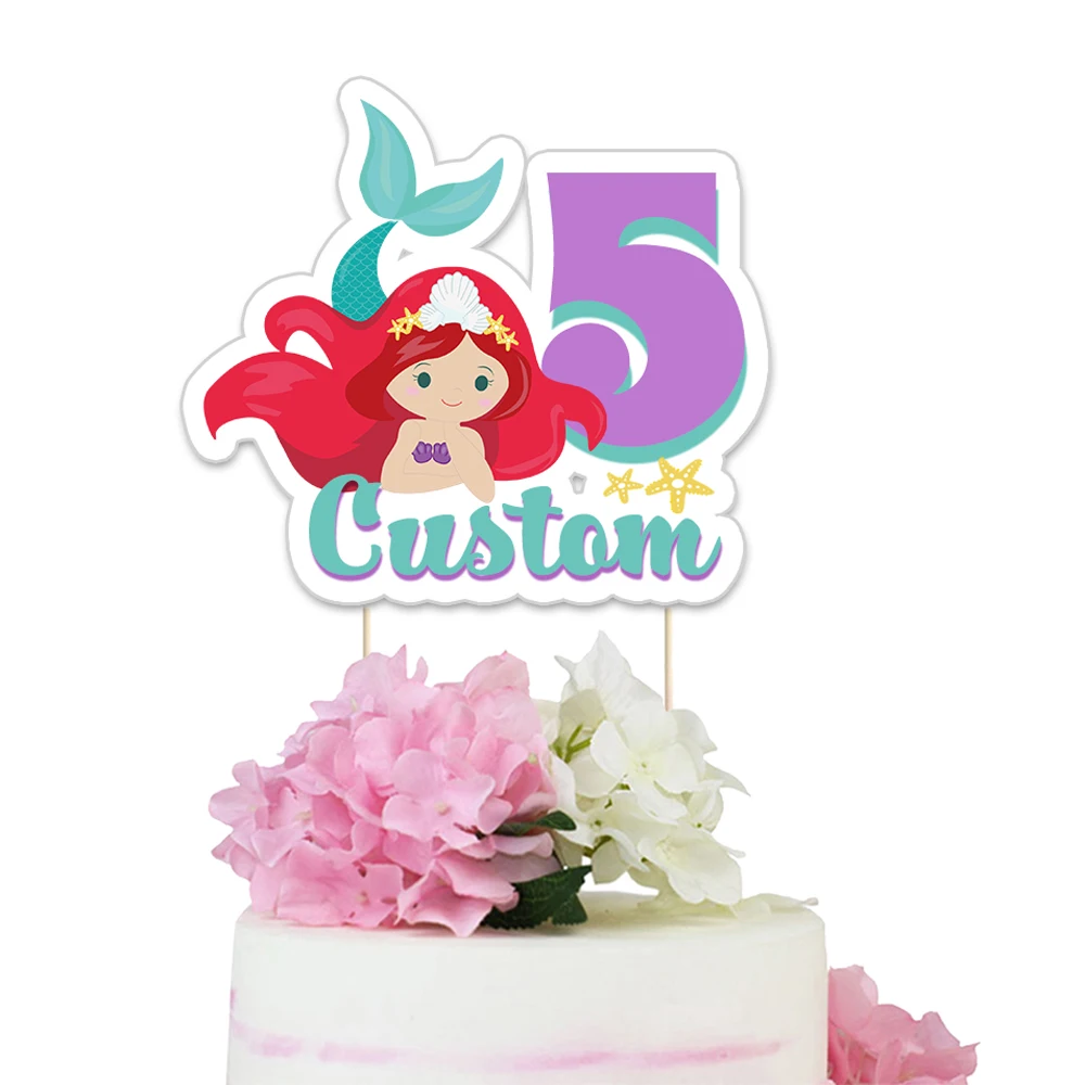 

Mermaid Cake Topper Little Mermaid Centerpiece Mermaid Birthday Party Decorations Supplies Kids Birthday Party Cake Centerpiece
