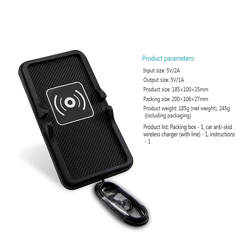 TURATA Qi Wireless Car Charger Pad for iPhone 8 10 X Plus Samsung S6 S7 S8 Edge Stand 5V/2A Charging Dock Mobile Phone Holder