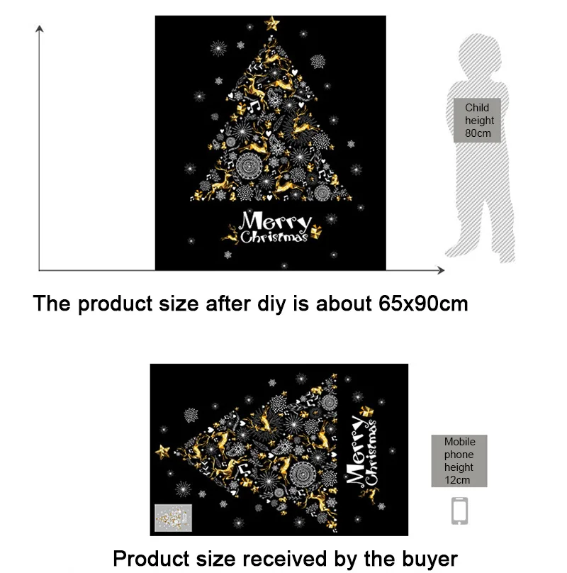 Год веселая Рождественская елка снежинка оконные стеклянные дверные оконные наклейки украшение магазина съемные наклейки Navidad Natal