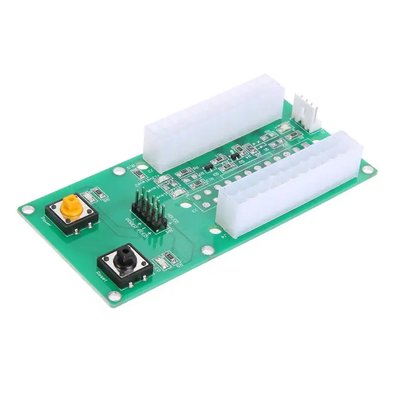 PC Desktop ATX 2Pcs 24-Pin Dual PSU Power Synchronous Start Extender 4pin + sata Detection Cable for Bitcoin Mining Expanded