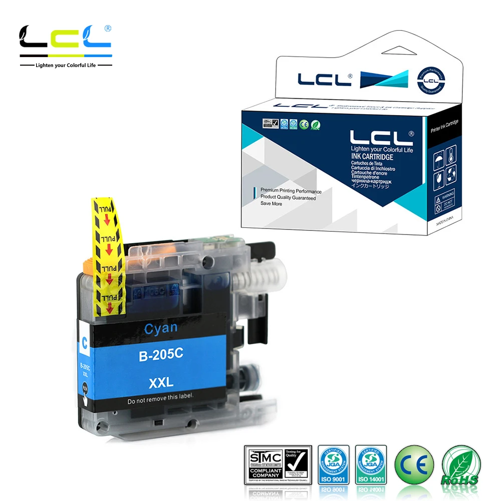 Чернильный картридж LCL LC205 LC2053PKS LC205C LC205M LC205Y XXL (1 упаковка C/M/Y) совместим с Brother MFC