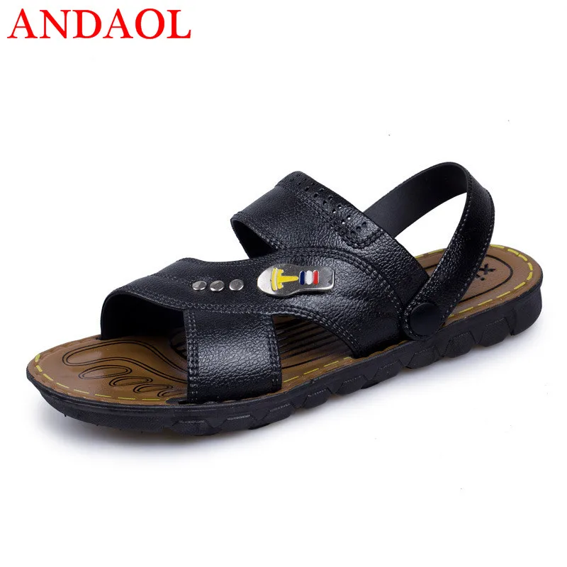 

ANDAOL men's casual sandals Top Quality Comfortable Light Outdoor Beach dragshoes Luxury Trend Non-Slip Business Office shoes