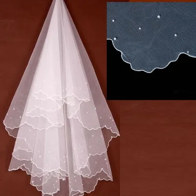 

2018 Hot Sale Two Layer White Ivory Tulle Bridal Veil ECheap Short Wedding Veils veu de noiva longo In Stock