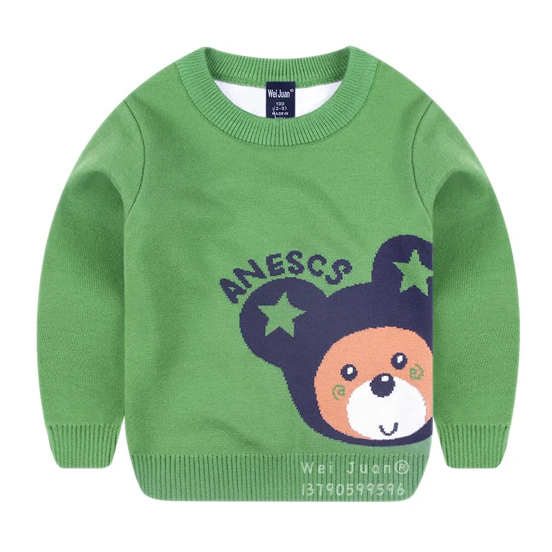 

Baby Boy Sweater Autumn 2018 Cartoon Christmas Sweater Baby Boy Winter Clothes Solid Kids Outwear Coat For 2 3 4 5 6 7 Years Old