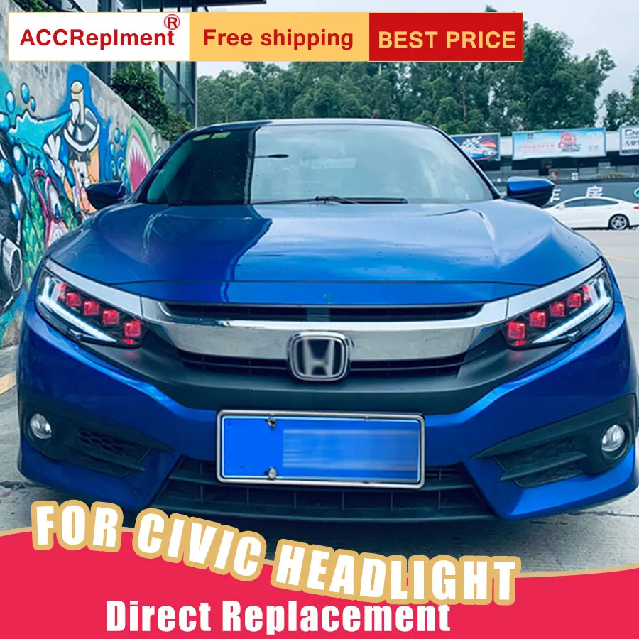 2 шт. светодиодный фары для Honda Civic- светодиодный Автомобильные фары ангельские глазки все светодиодный HID комплект протовотуманная подсветка Габаритные огни