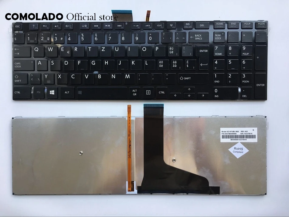 SW Swiss backlit Keyboard For Toshiba C70-A U50 M50 L50 L70 S50 S55 S70 S75 black laptop keyboard SW Layout
