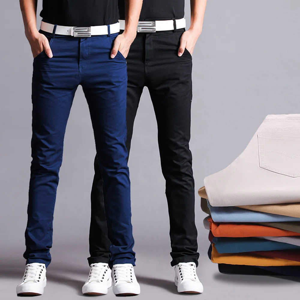 High Quality Cotton Chino Pants Straight Men Pants Slim