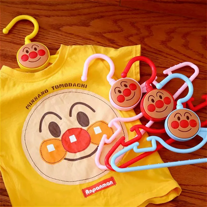 

5pcs Anpanman Baby Clothes Hangers Kids Coat Drying Rack Organizer Wardrobe Closet Plastic Child Hanger Clothing laundry Hangers