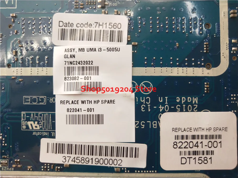 remarkable  For HP Pavilion 15AC 15-AC 250 G4 250-G4 Laptop Motherboard LA-C701P SR27G i3-5005U 822041-601 8220