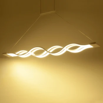 

Modern Led Lamp Pendant Lights Lampada Wave Hanging Pendant Lamp Lustre for Dining/Living Room Kitchen Home Fixture Light L100cm