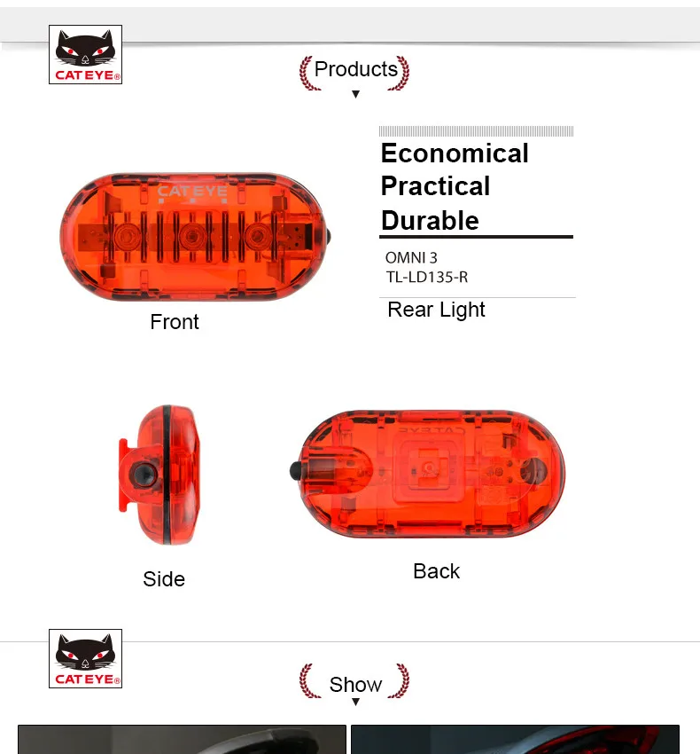 Top CATEYE Bicycle Taillight MTB Rode Bike Light LED Safety Lights Lamp Cycling Seatpost Saddle LampWarning Tail Light Accessories 4