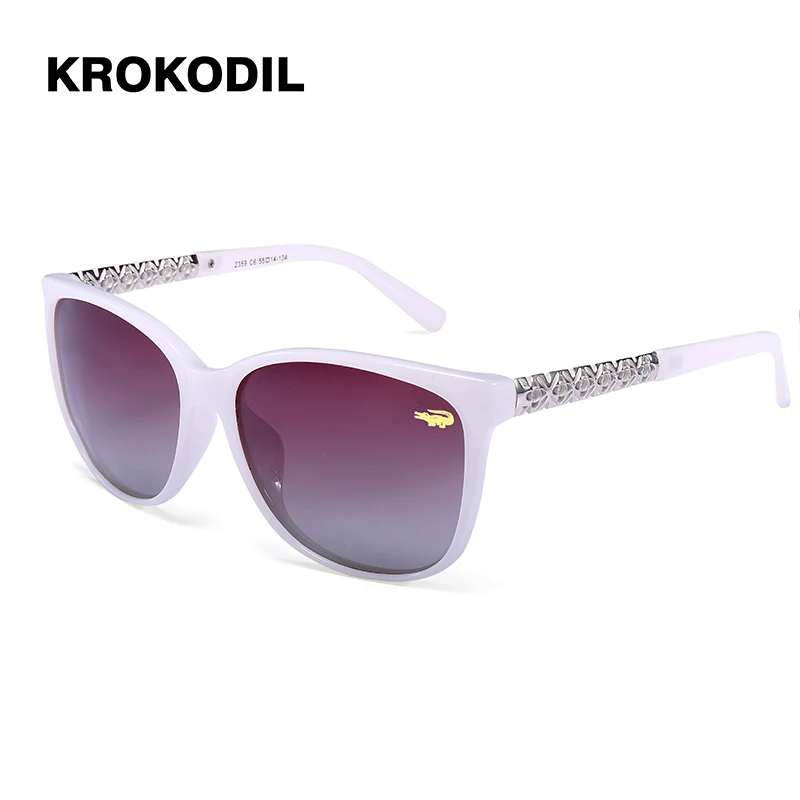 Krokodil, новая мода, кошачий глаз, Полароид, солнцезащитные очки для женщин, белая оправа, градиентные солнцезащитные очки, для вождения, UV400, модные очки, коробка 2359