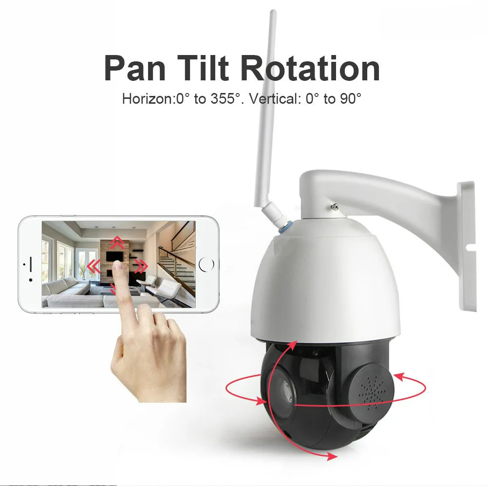 

18X Optical Zoom 1080P Wireless PTZ Dome IP Camera WIFI Outdoor CCTV Security Video Camera Audio Talk Speaker 60m Night Vision