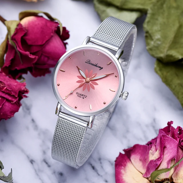 Luxury Metal Belt Ladies Bracelet Watches For Women Fashion Simple Flowers Desgi Luxury Metal Belt Ladies Bracelet Watches For Women Fashion Simple Flowers Desgi
