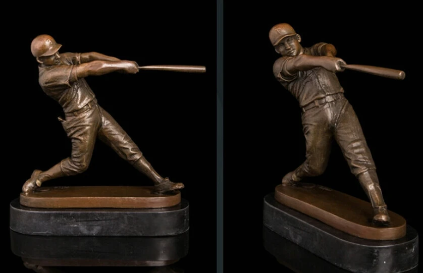 

Art Deco Sculpture Athlete Baseball Player Bronze Statue Signed R0712