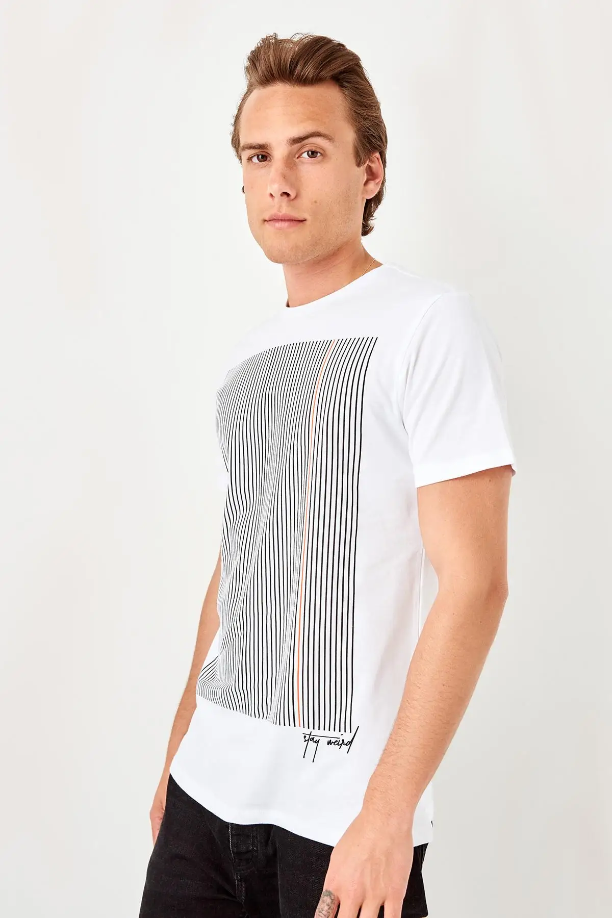 

Trendyol White Men 'S Cotton T Shirt TMNSS19TX0011