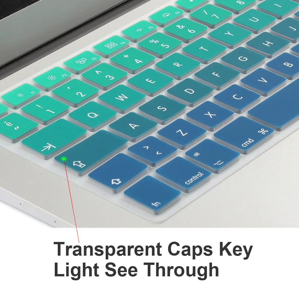 Euro Spanish English Russia Water Dust Proof Keyboard Cover for MacBook air 13 Protector Gradual Change Colors-EU Spanish Rainbow
