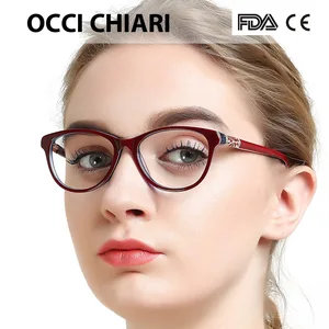 Image 2 - OCCI CHIARI عالية الجودة نظارات بمادة الخلات الرجال الرجعية خمر وصفة النظارات النساء النظارات البصرية إطار الجولة OC7205