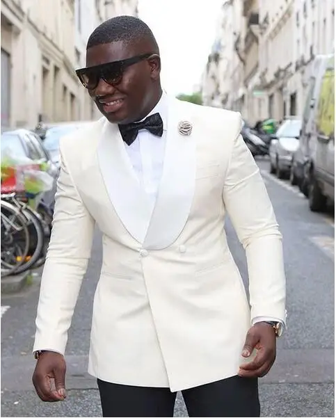 New-Ivory-Men-s-Suit-with-White-Shawl-Collar-Black-Pants-Groom-Tuxedos-2-Pieces-Jacket
