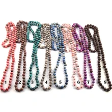 Модные полудрагоценные камни бисер заявление Цепочки и ожерелья