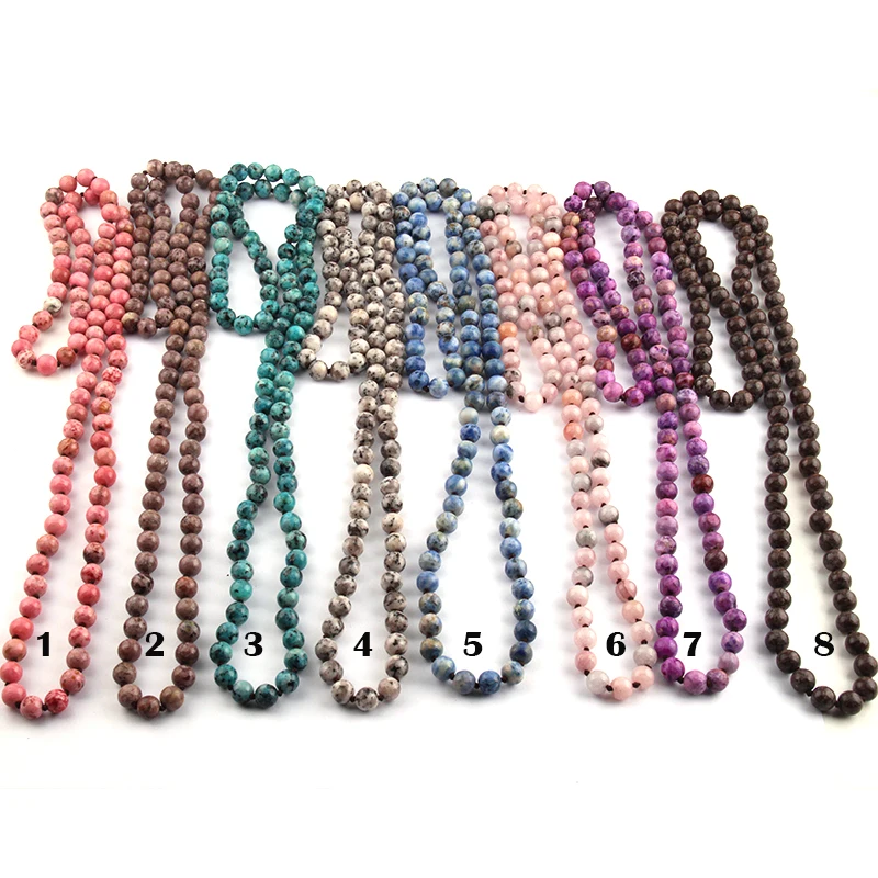 

Free Shipping Fashion Semi Precious Stones Beads Statement Necklace