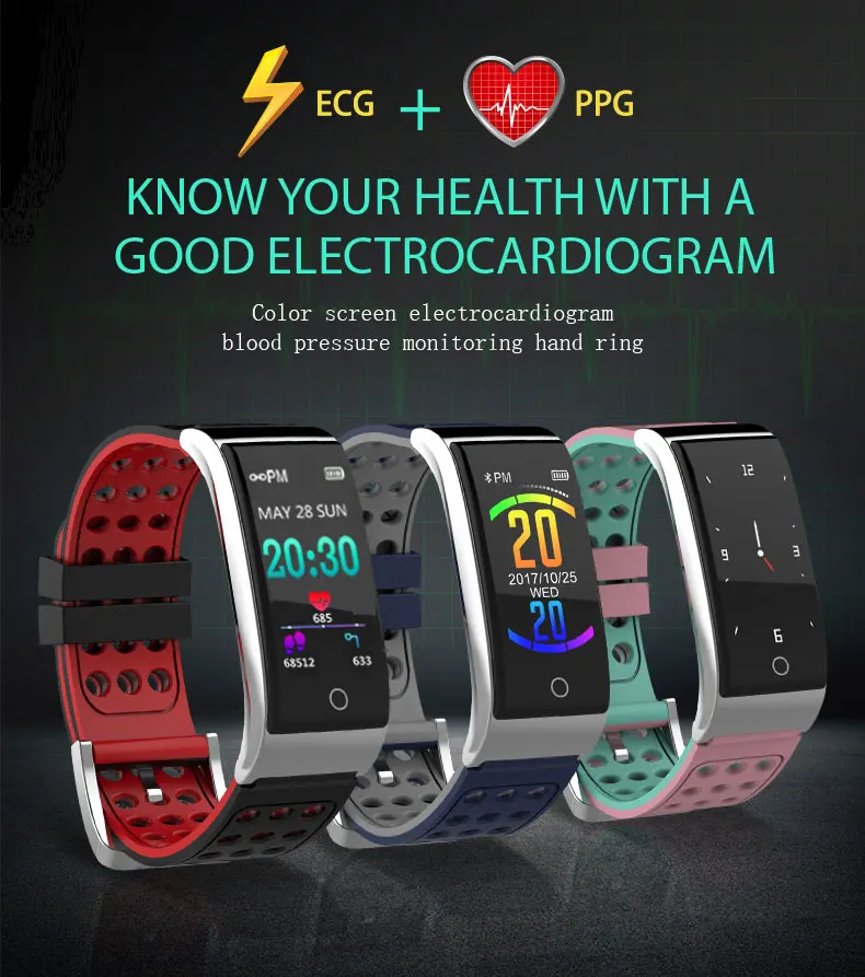 Смарт-браслет Фитнес браслет крови Давление Смарт-часы ЭКГ+ PPG смарт ...
