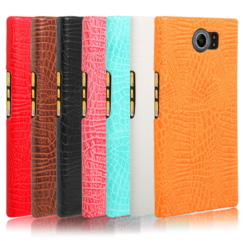 

For Blackberry Priv Case Crocodile Grain Hard PC+PU Leather Surface Back Cover Case for Blackberry Priv Hard Phone Cover