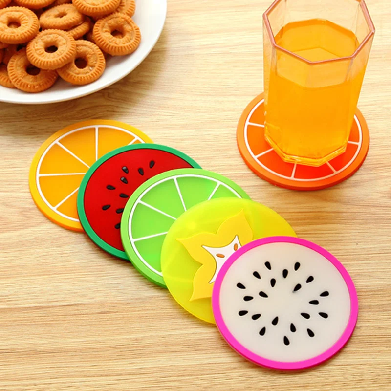 

Hot Coaster Placemat Table Mat Fruit Shape Silicone Cup Pad Slip Insulation Pad Cup Mat Pad Hot Drink Coaster Holder