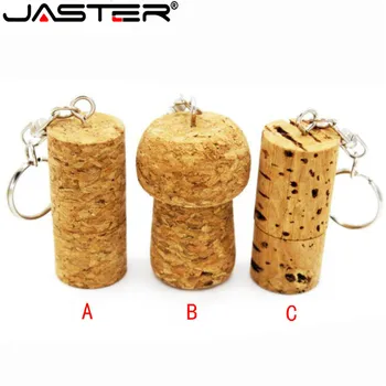 

JASTER soft wooden cork USB flash drive wood bottle plug pendrive 8GB 16GB 32GB memory stick logo customized keychain gifts
