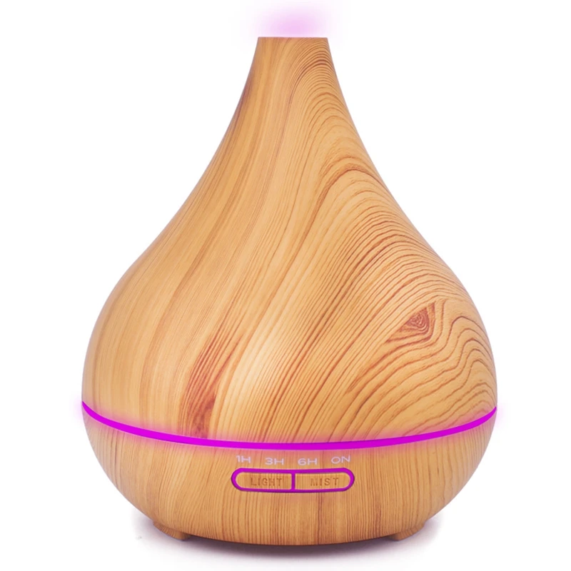 Hot sale 400Ml Aroma Air Diffuser Wood Ultrasonic Air Humidifier Essential Oil Aromatherapy Cool Mist Maker For Home Uk Plug