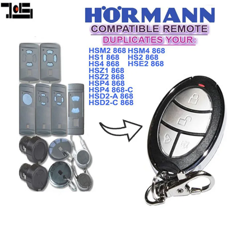 

The remote for Hormann hsz2 hsp4 ,hsd2, hsm2 hsm4 868mhz replacement remote control