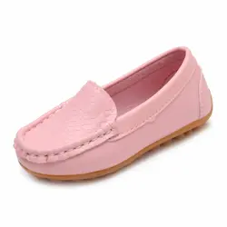 Новые детские обувь классические Модная обувь из искусственной кожи для мальчиков и девочек обувь без каблука Повседневное обувь для