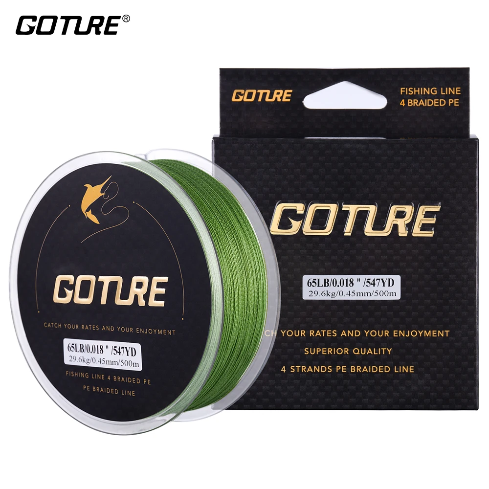 Goture 300 متر 500 متر صنارة صيد بولي ايثيلين مجدول المتعددة الشعيرات 4 تقف الكارب خيط صنارة الصيد s للصيد البحري 8LB 10LB 20LB 30LB 40LB 60LB