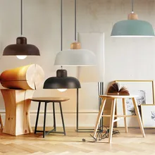 Simple Loft Style Single Droplight Modern LED Pendant Light Fixtures Japanese Wood Iron Hanging Lamp Deco Indoor Lighting simple loft style modern led pendant light fixtures dining room wood droplight japanese single head hanging lamp home lighting