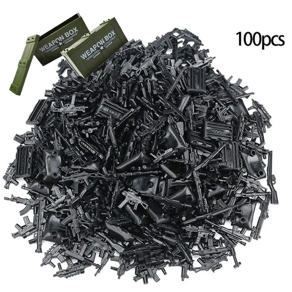 

Duplo city police military Gun Weapon Pack Building Blocks Army Soldiers Compatible With duploings world war 2 toys for kid