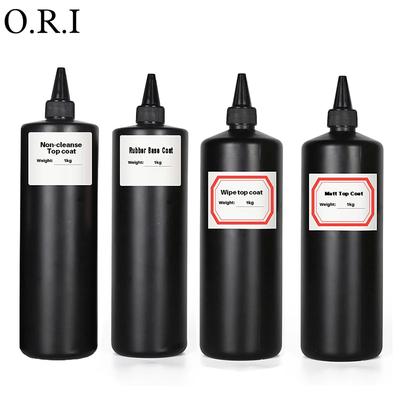 

ORI 1KG Top Base Coat Gel Nail Polish Transparent Soak Off Primer Gel Polish Gel Lacquer Nail Art No Wipe Top Base Gel Varnish