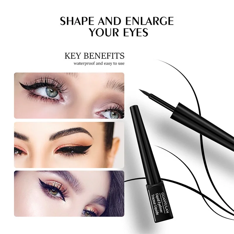 1PC Black Liquid Eyeliner Pen Beauty 24 Hours Long-lasting Waterproof Quick-drying Eye liner Makeup Cosmetics