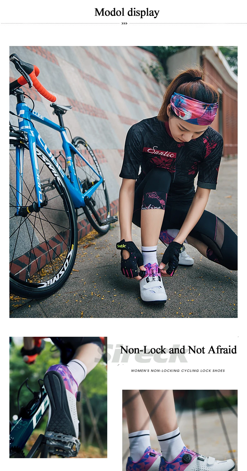 Santic Cycling Shoes Men Women MTB Mountain Road Bike Shoes Rubber Anti-slip Unlocked Bicycle Shoes Zapatillas Ciclismo