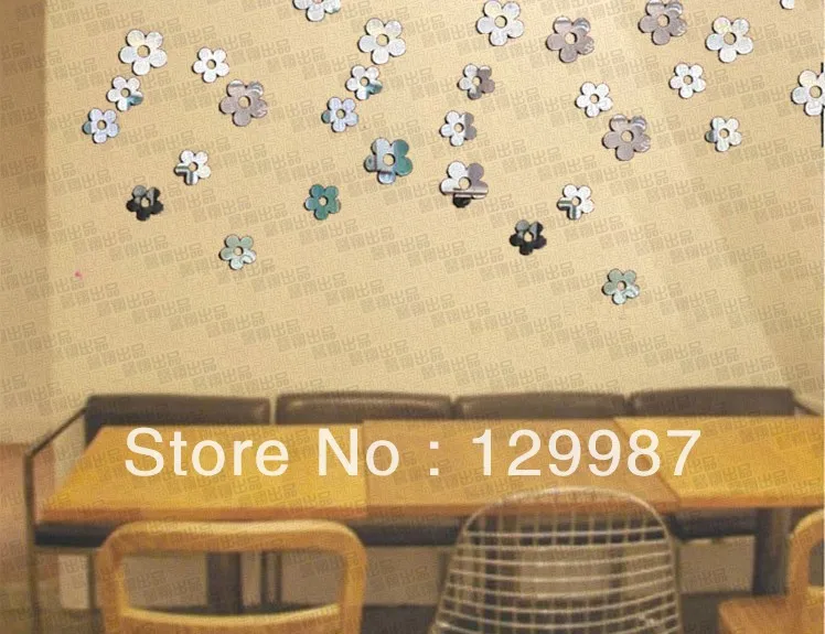 

2013 hot selling acrylic flower wall mirror stickers