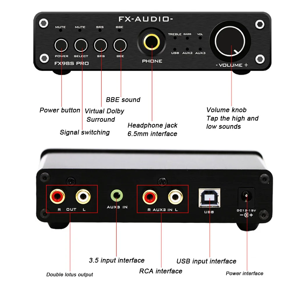 FX Audio 98S обновленная версия USB аудио процессор декодирования ЦАП PCM2704 MAX9722 Pre Amp JRC