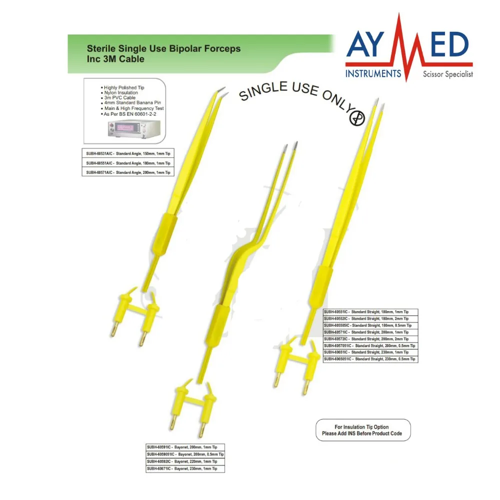 

Any 10 pieces sterile single use disposable bipolar forceps electrosurgical instruments bayonet monopolar scissors