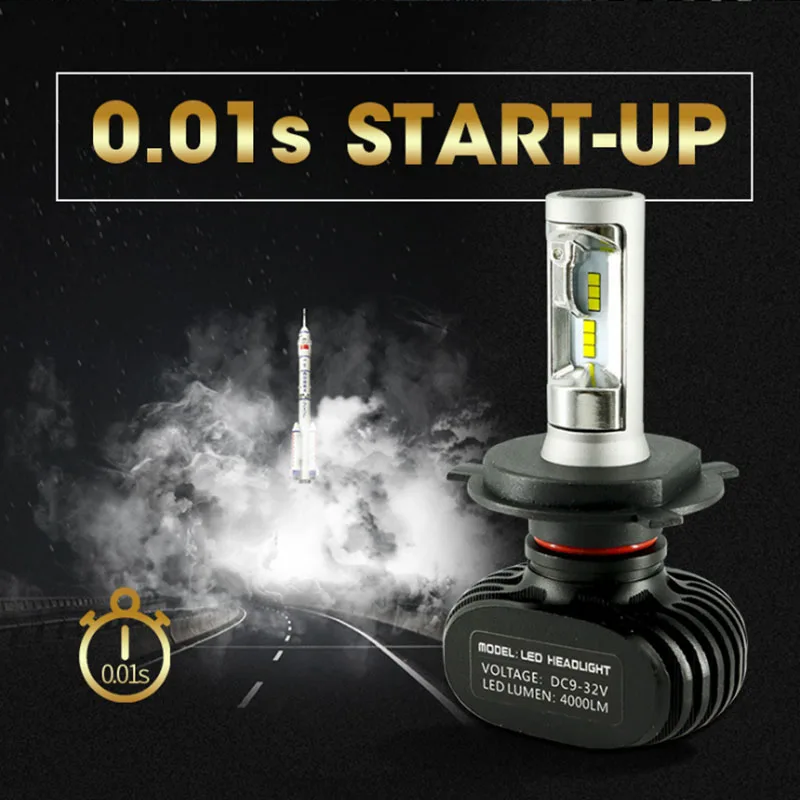 

2Pcs H4 LED Auto Car Headlight 9005 9006 H3 H13 H8 880 H27 9004 9007 H11 LED H1 S1 50W 8000LM 6500K Automobile Bulb turbo led H7