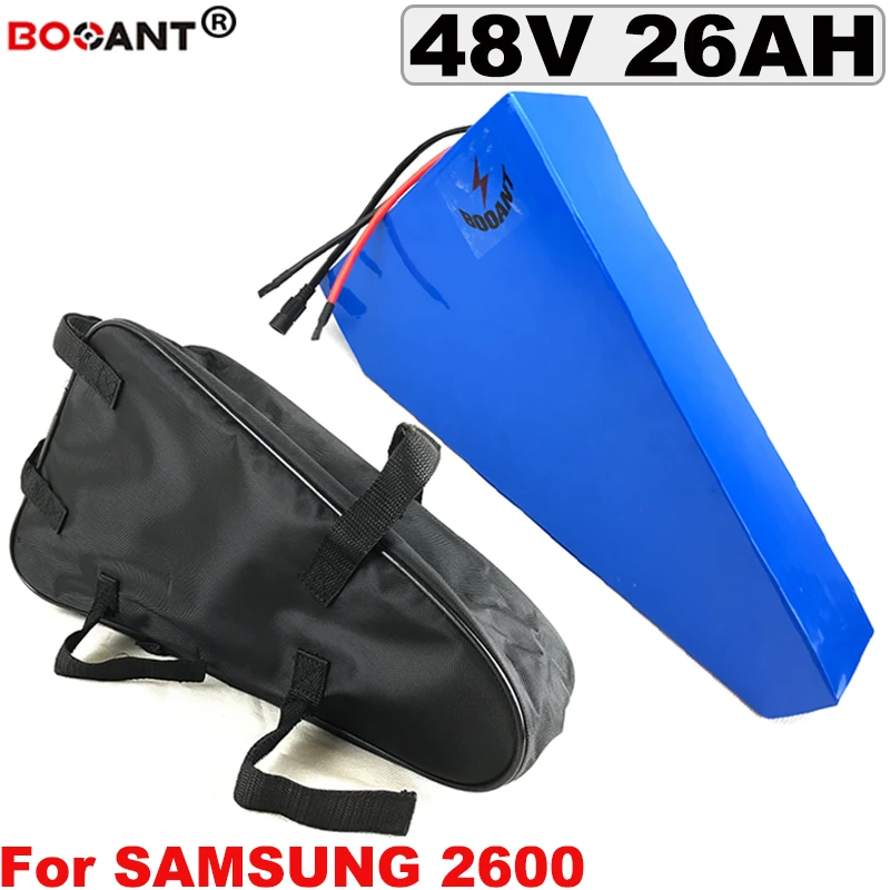 Best 48V 26Ah Triangle E-Bike Lithium Battery 13S 10P 48V Electric bike bicycle Battery 1000W 1500W for Samsung 18650 cell with a bag 0 Best 48V 26Ah Triangle E-Bike Lithium Battery 13S 10P 48V Electric bike bicycle Battery 1000W 1500W for Samsung 18650 cell with a bag 0