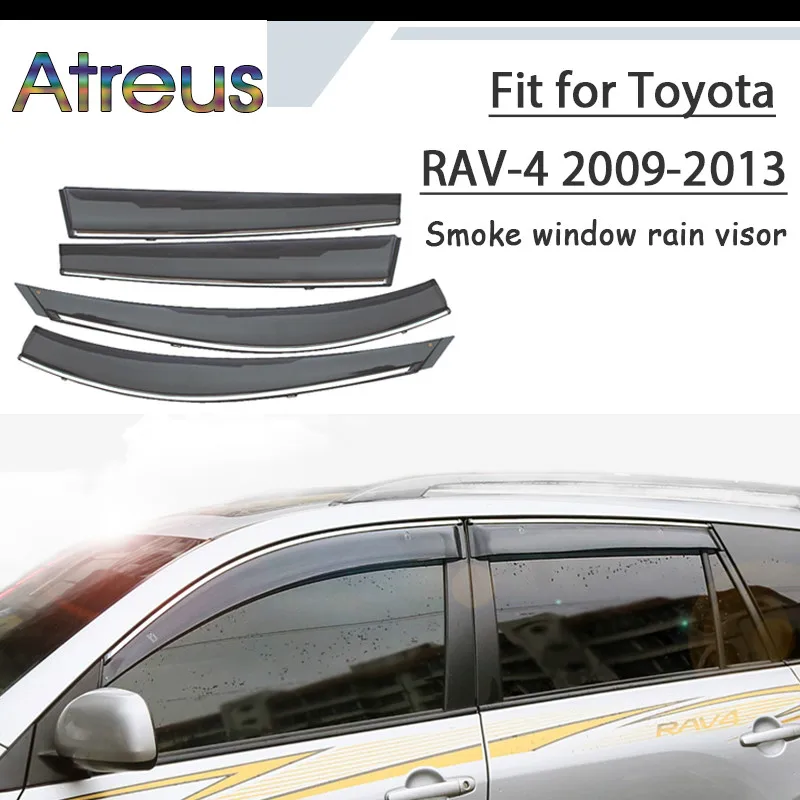 Atreus 1 комплект ABS дождевой дымовой козырек для Toyota RAV4 2009 2010 2011 2012 2013 Аксессуары |