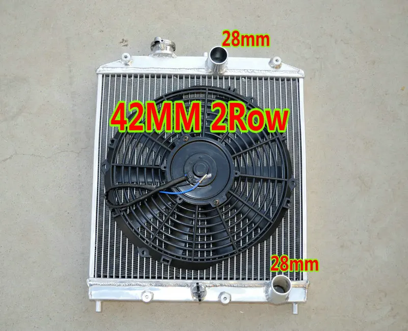 2ROW 42MM RACING Aluminum Radiator FOR 1992-2000 HONDA CIVIC DEL SOL CR ...